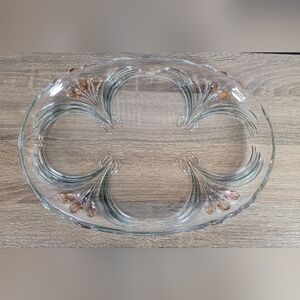 Elegant Mikasa French Bouquet Glass Serving Platter Plate